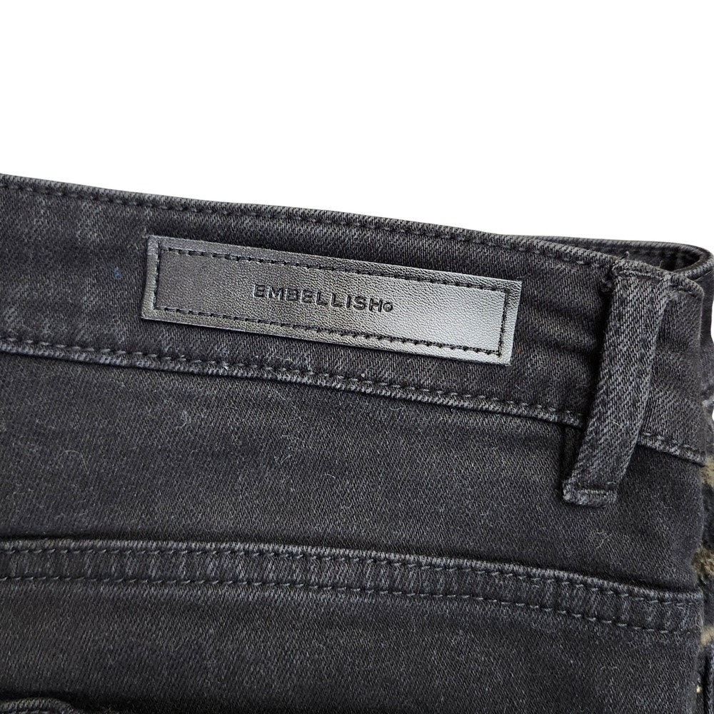 Embellish‎ Trey Black Cargo Patchwork Jeans Leopard Plaid Size 36 Streetwear - Picture 10 of 14